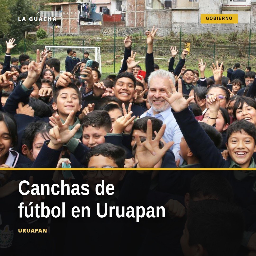 Cinco nuevas canchas de fútbol 7 con calidad FIFA en Uruapan para más de 3 mil 800 estudiantes