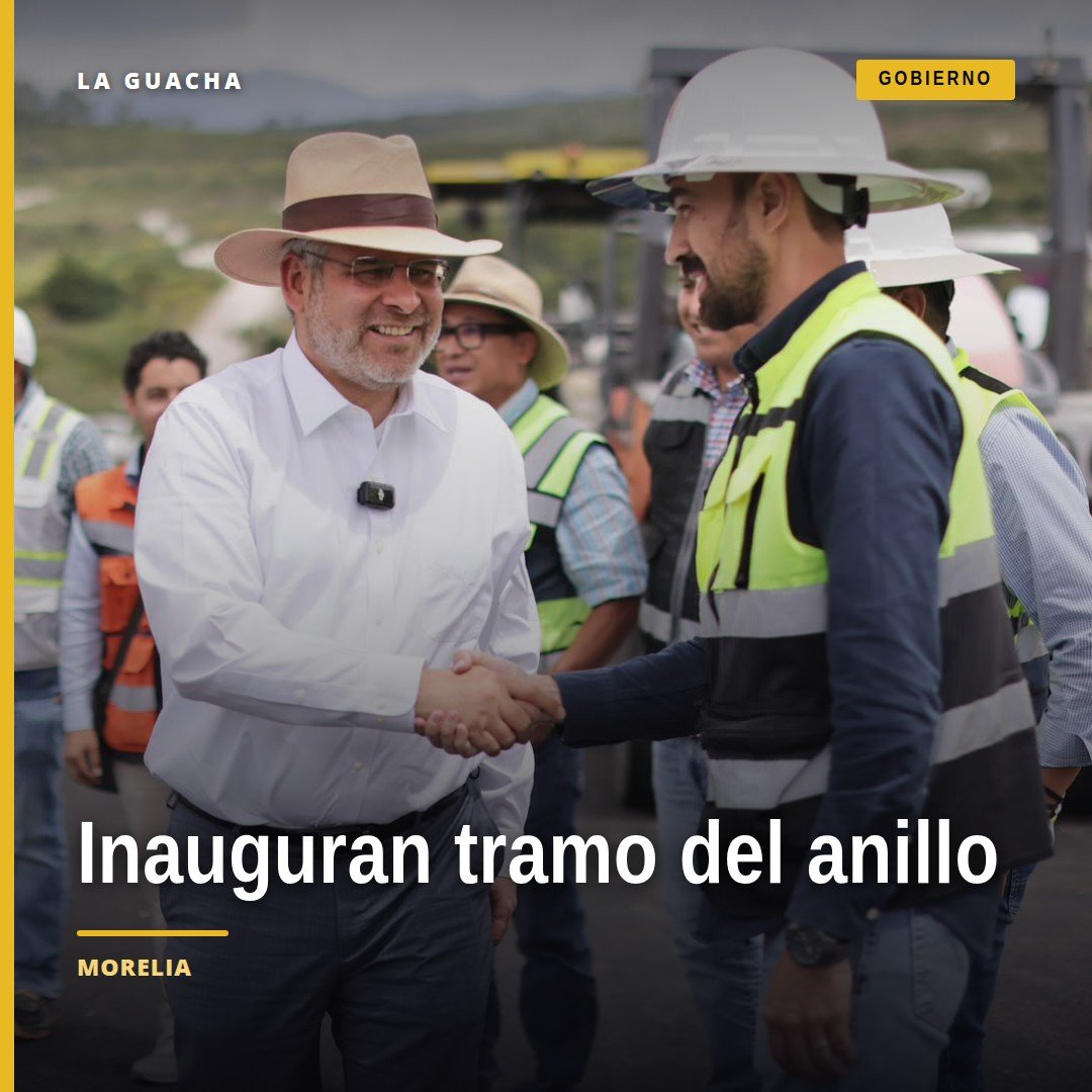 Vista aérea de la nueva sección del segundo anillo periférico en construcción en Morelia, parte del proyecto de