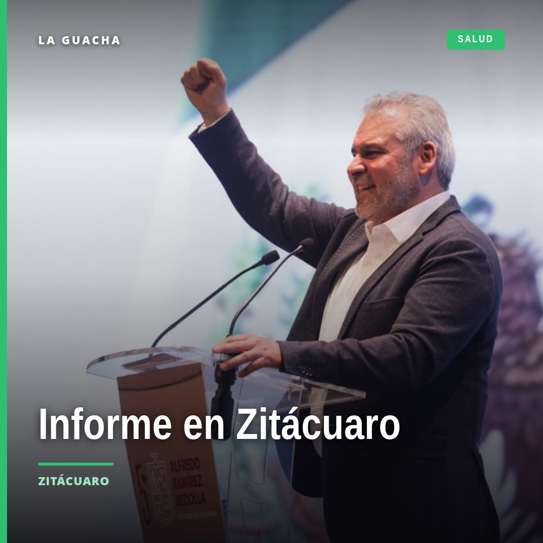 Imagen del gobernador Alfredo Ramírez Bedolla rindiendo el informe de gobierno zitácuaro ante autoridades y ciudadanos en