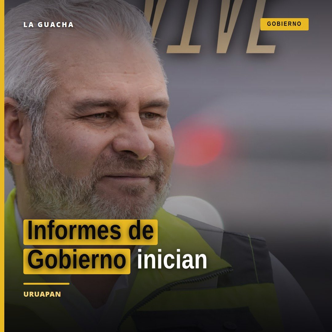 Informes de gobierno: evento inaugural en Uruapan el sábado 12 de septiembre en el Salón Presidente