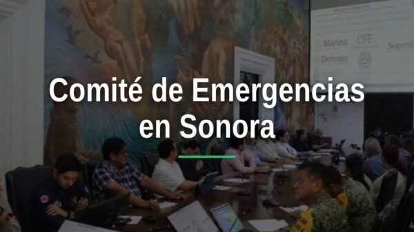 Funcionarios estatales y federales reunidos en Palacio de Gobierno de Sonora durante la instalación del comité de