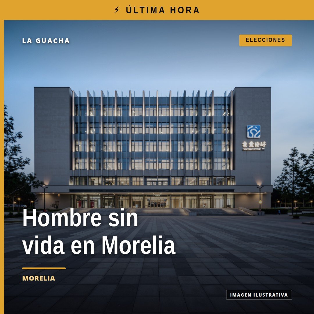 Ilustración simbólica de una carretera rural en Morelia con señal de alerta; representa la búsqueda de identificación hombre