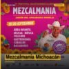 Evento Mezcalmanía Michoacán con platillos típicos de Michoacán y botellas de mezcal en exhibición