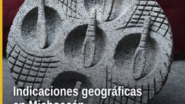 Mapa de Michoacán con iconos señalando los 8 productos con indicaciones geográficas michoacán