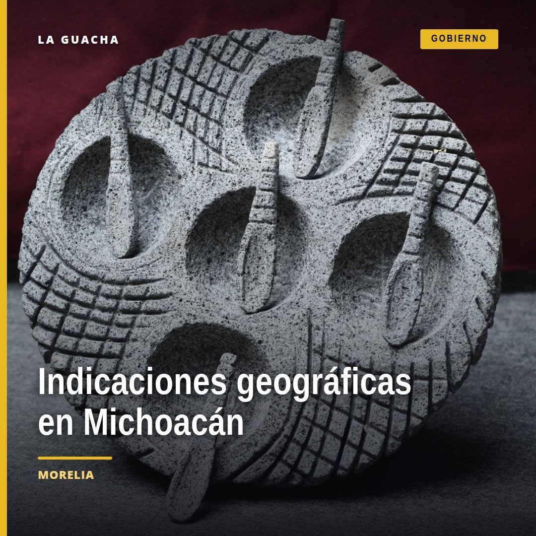 Mapa de Michoacán con iconos señalando los 8 productos con indicaciones geográficas michoacán