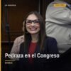 Diputada Nalleli Pedraza Huerta en sesión plenaria del Congreso del Estado en Morelia, con enfoque en participación activa