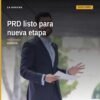 Octavio Ocampo Córdova hablando ante militantes y autoridades en Morelia durante su Segundo Informe Legislativo, proclamando
