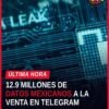 Ilustración digital de un teléfono móvil mostrando una conversación de Telegram con advertencia de 'datos personales a la