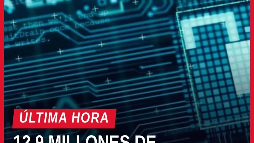 Ilustración digital de un teléfono móvil mostrando una conversación de Telegram con advertencia de 'datos personales a la
