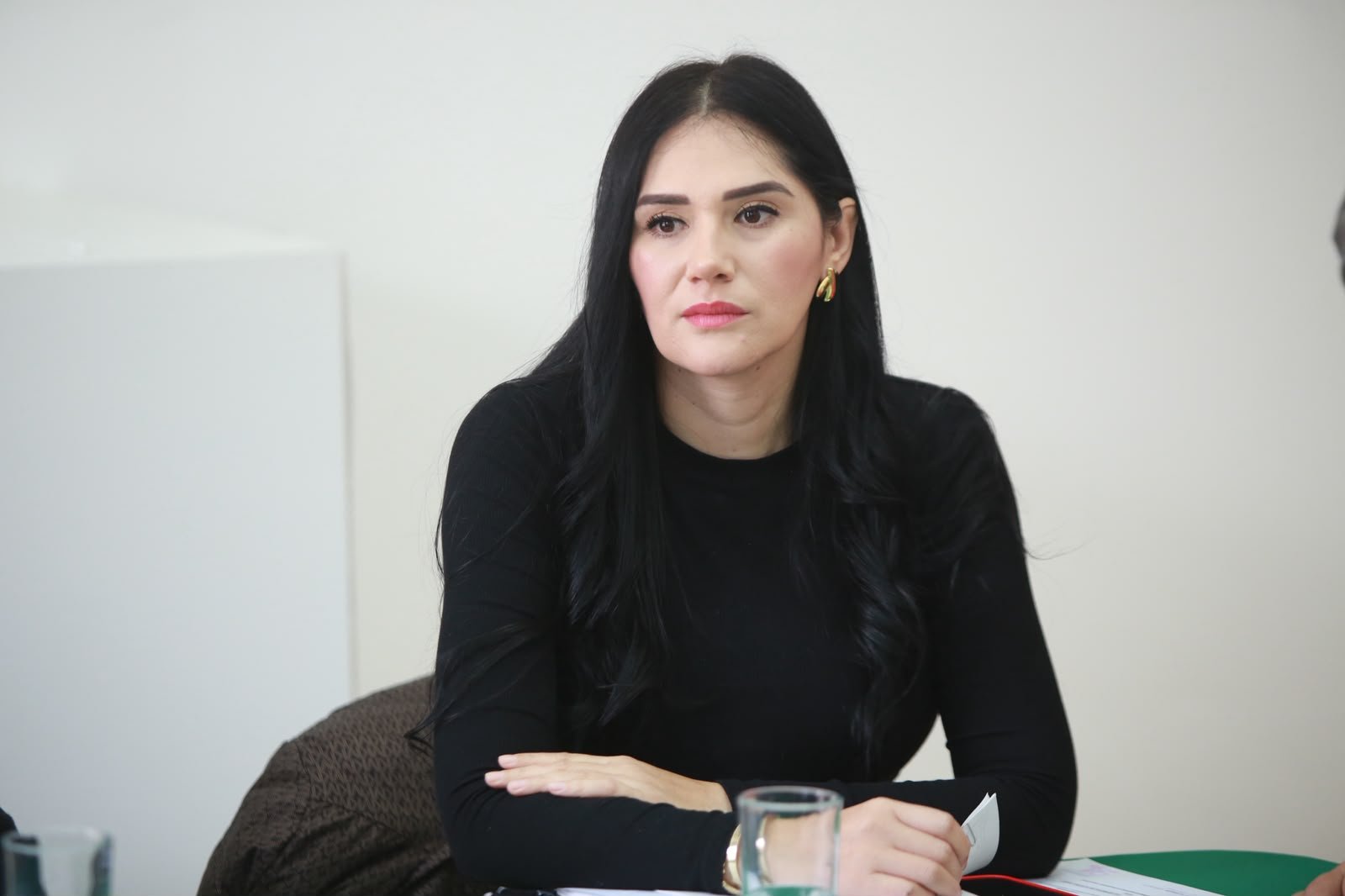 Fotografía de la diputada Diana Espinoza y consejeros del IEM reunidos en Morelia, Michoacán, abordando el presupuesto IEM