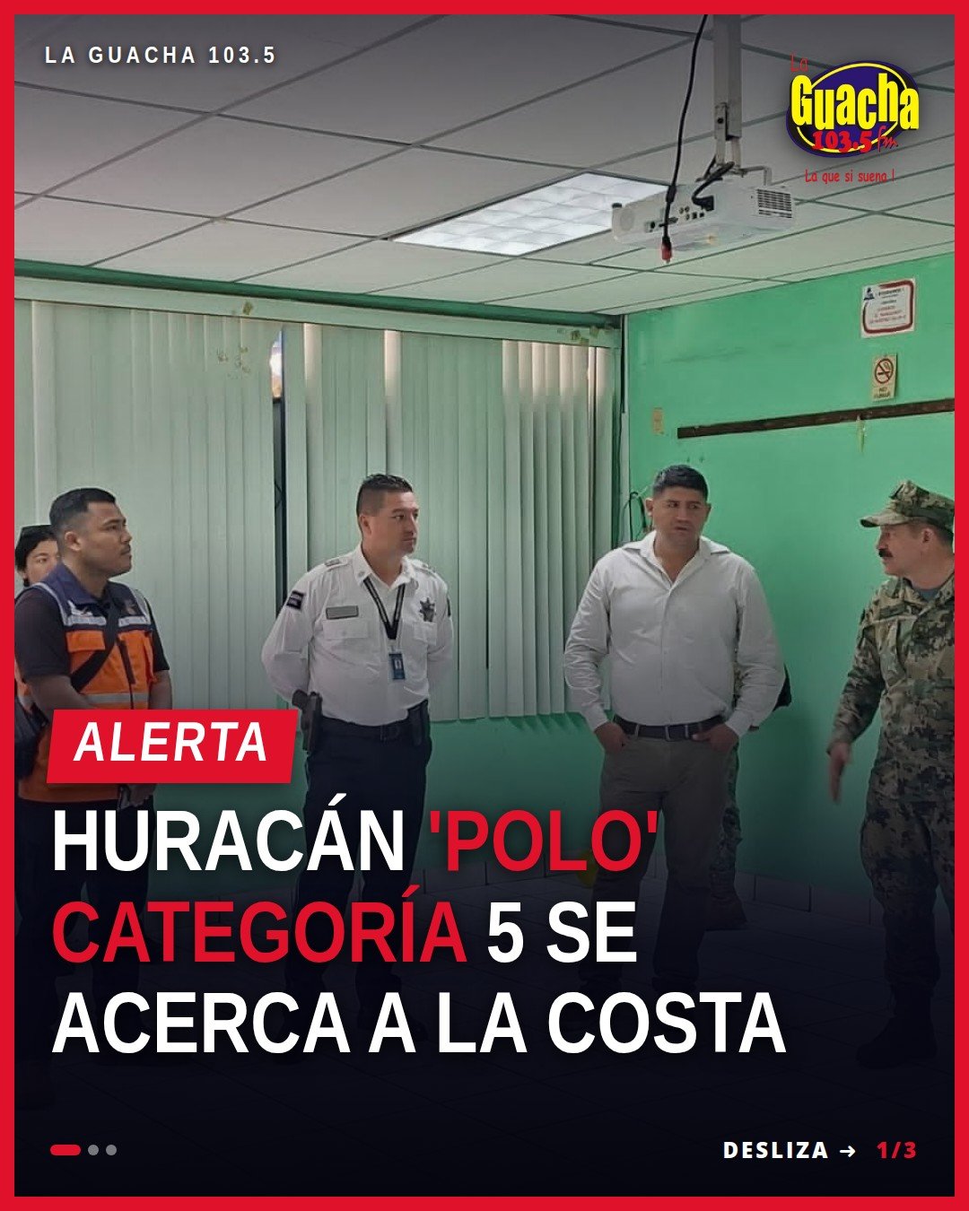 Mapa de Michoacán con zona costera resaltada y símbolo de huracán, acompañado de iconos de refugio y mochila de emergencia —