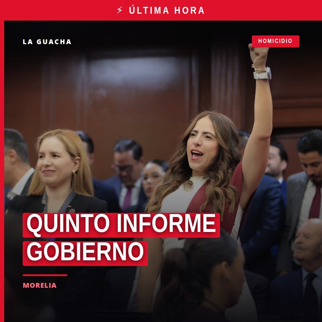 Escena protocolaria de entrega del quinto informe gobierno en el Congreso del Estado de Michoacán en Morelia, con presencia