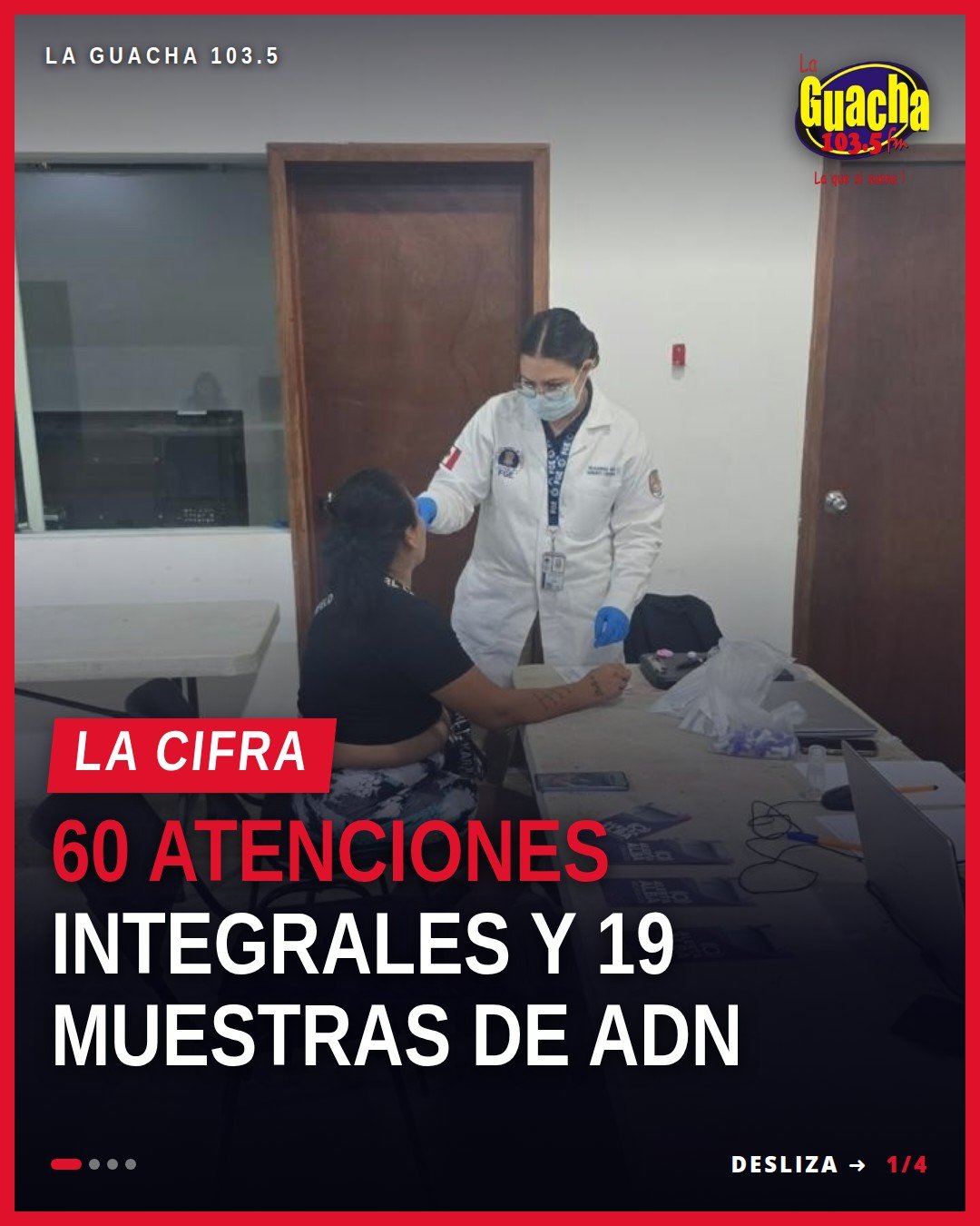 Personal de la Fiscalía General del Estado tomando muestras de ADN durante la jornada en el Centro Cultural 'La Estación' de