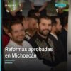 Diputados del Congreso del Estado de Michoacán aprobando reformas constitucionales michoacán en sesión plenaria en Morelia