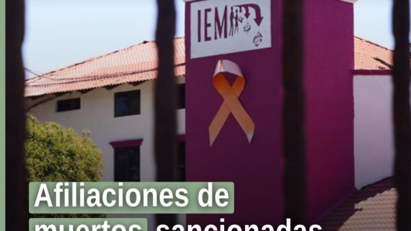Logos oficiales del IEM y tres agrupaciones políticas sancionadas por afiliaciones de muertos en Morelia