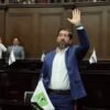 Diputado Abraham Espinoza Villa presentando su segundo informe legislativo en el Congreso del Estado de Michoacán en Morelia