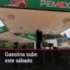 Gráfico con precios actuales de gasolina magna, premium y diésel en México, destacando 'precio gasolina México' y logotipo