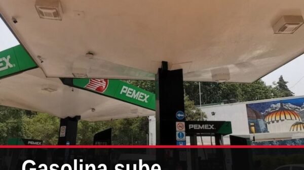 Gráfico con precios actuales de gasolina magna, premium y diésel en México, destacando 'precio gasolina México' y logotipo