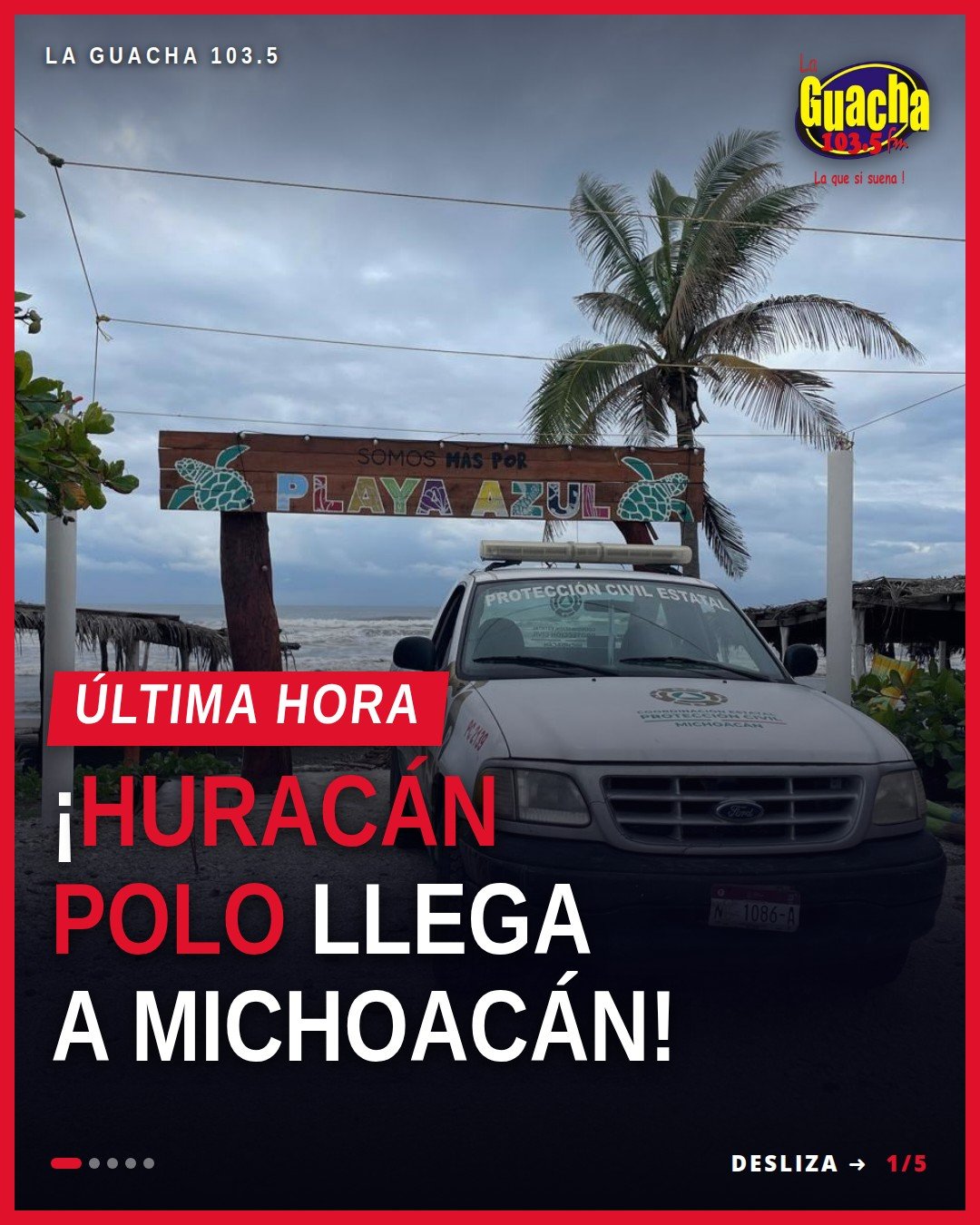 Mapa de Michoacán con los siete municipios afectados por la suspensión de clases michoacán debido al huracán Polo