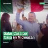 Carlos Torres Piña hablando sobre el programa salud casa por casa en un evento en Morelia, Michoacán