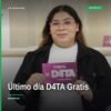 Módulo de D4TA Datos Gratis en Ceconexpo Morelia, con letreros visibles y personas haciendo fila para registrarse.
