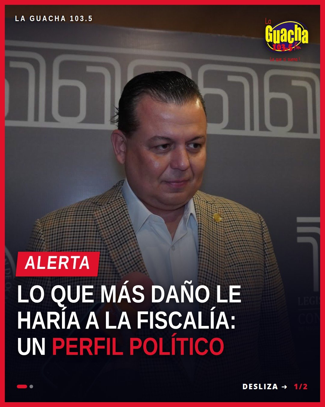 Diputado Guillermo Valencia Reyes hablando ante micrófonos en Morelia, advirtiendo sobre el riesgo de un perfil político fge