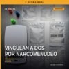 Ilustración simbólica de balanza de justicia y dos siluetas frente a un juzgado en Michoacán, representando la vinculación a
