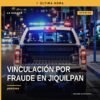 Ilustración simbólica de una balanza de justicia y documentos legales con fondo que sugiere un fraccionamiento en Jiquilpan