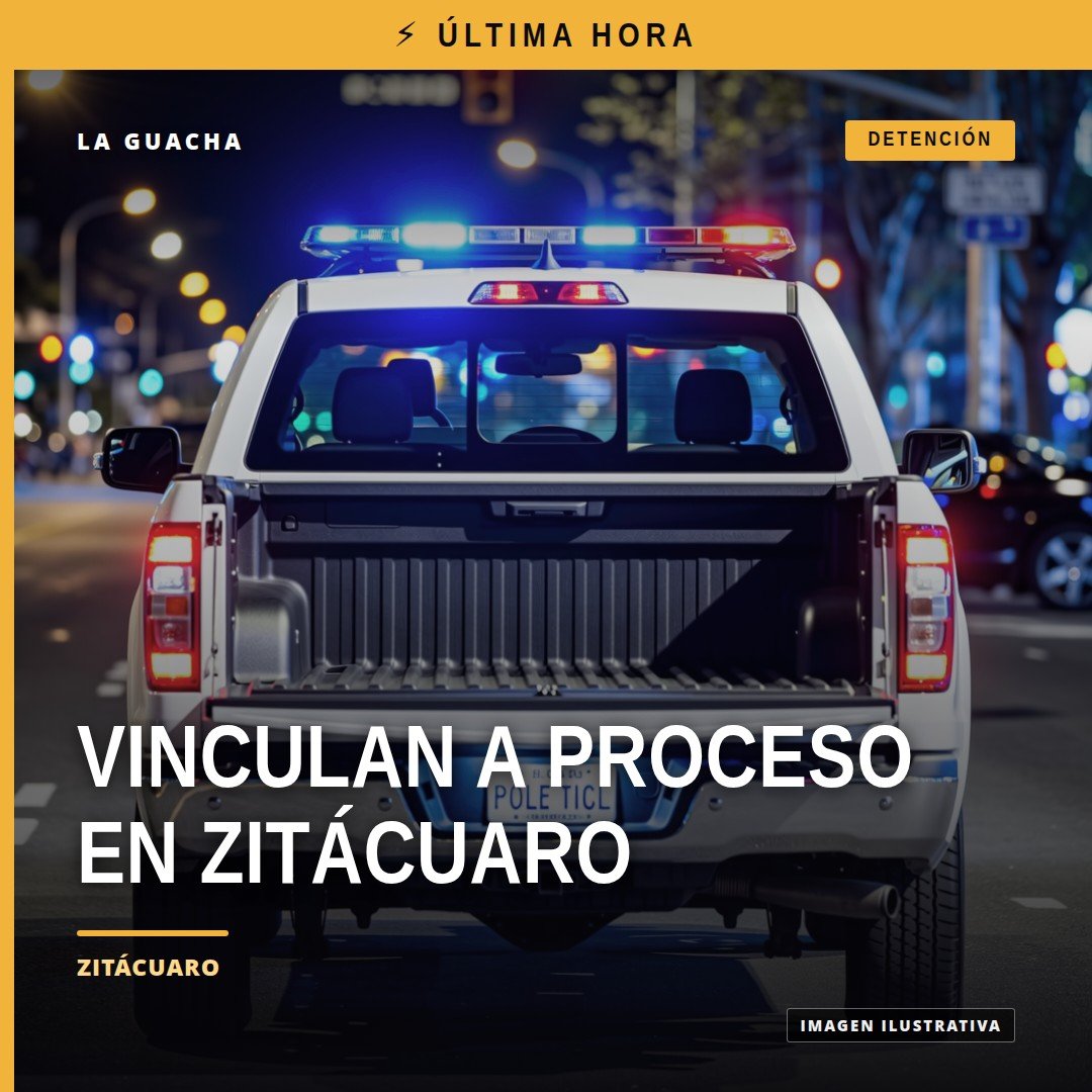 Ilustración simbólica de una balanza de justicia y una camioneta Nissan Frontier frente a un establecimiento de agroquímicos