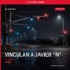 Ilustración simbólica de una balanza de justicia y un sello judicial sobre fondo azul, con texto 'vinculación a proceso