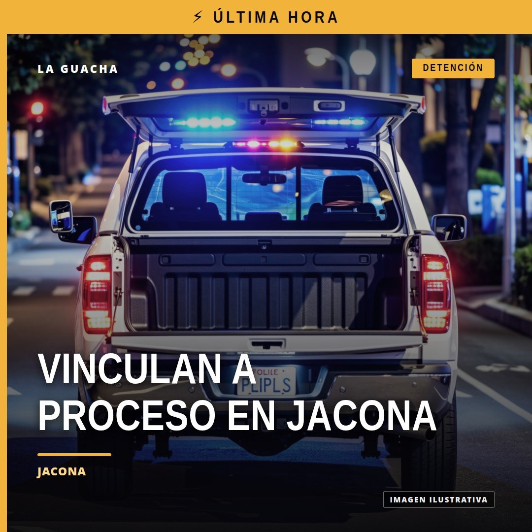 Ilustración simbólica de balanza de justicia y silueta de Jacona, con texto 'vinculación a proceso jacona'