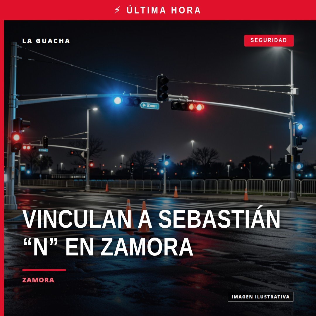 Ilustración simbólica de una balanza de justicia y un edificio de fiscalía en Zamora, con texto 'vinculación a proceso