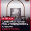 Carlos Torres Piña y representantes de Alianza por la Transformación firmando o dialogando frente a una mesa en Morelia