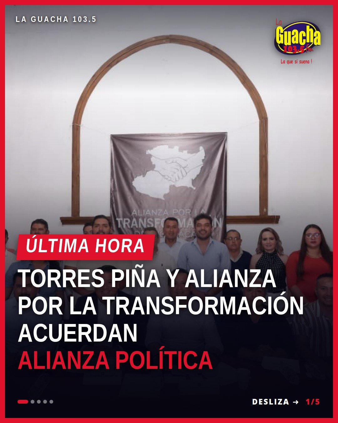 Carlos Torres Piña y representantes de Alianza por la Transformación firmando o dialogando frente a una mesa en Morelia