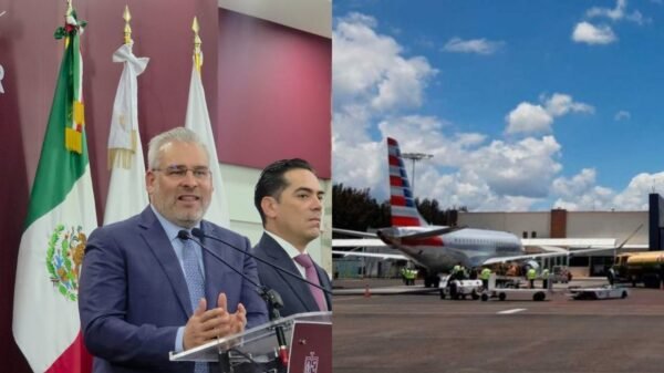 aeropuerto morelia migrantes con avión y terminal moderna
