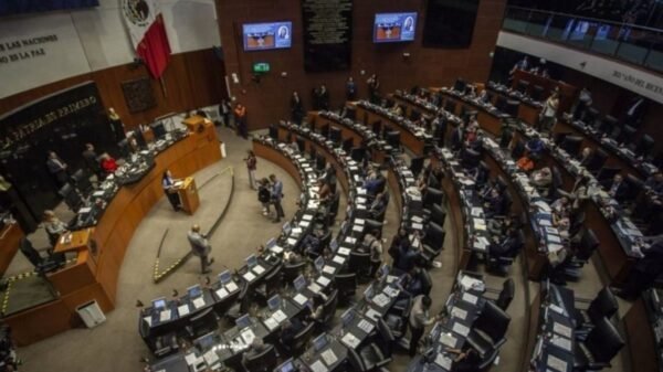 Senadores debatiendo en el pleno del Senado de la República durante la votación del paquete fiscal 2027