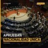 Ilustración simbólica de la Constitución mexicana con bandera nacional y texto 'nacionalidad única' destacado