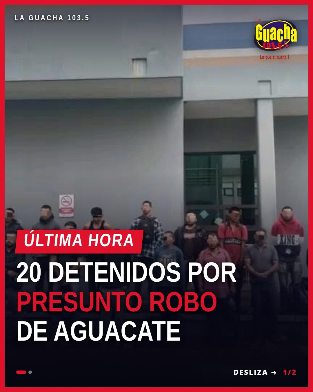 robo de aguacate en uruapan: uniformados de la Guardia Civil junto a un camión tipo rabón y cajas de aguacate en Zumpimito
