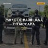 Camioneta Honda asegurada con 250 kilos de marihuana en Arteaga, Michoacán