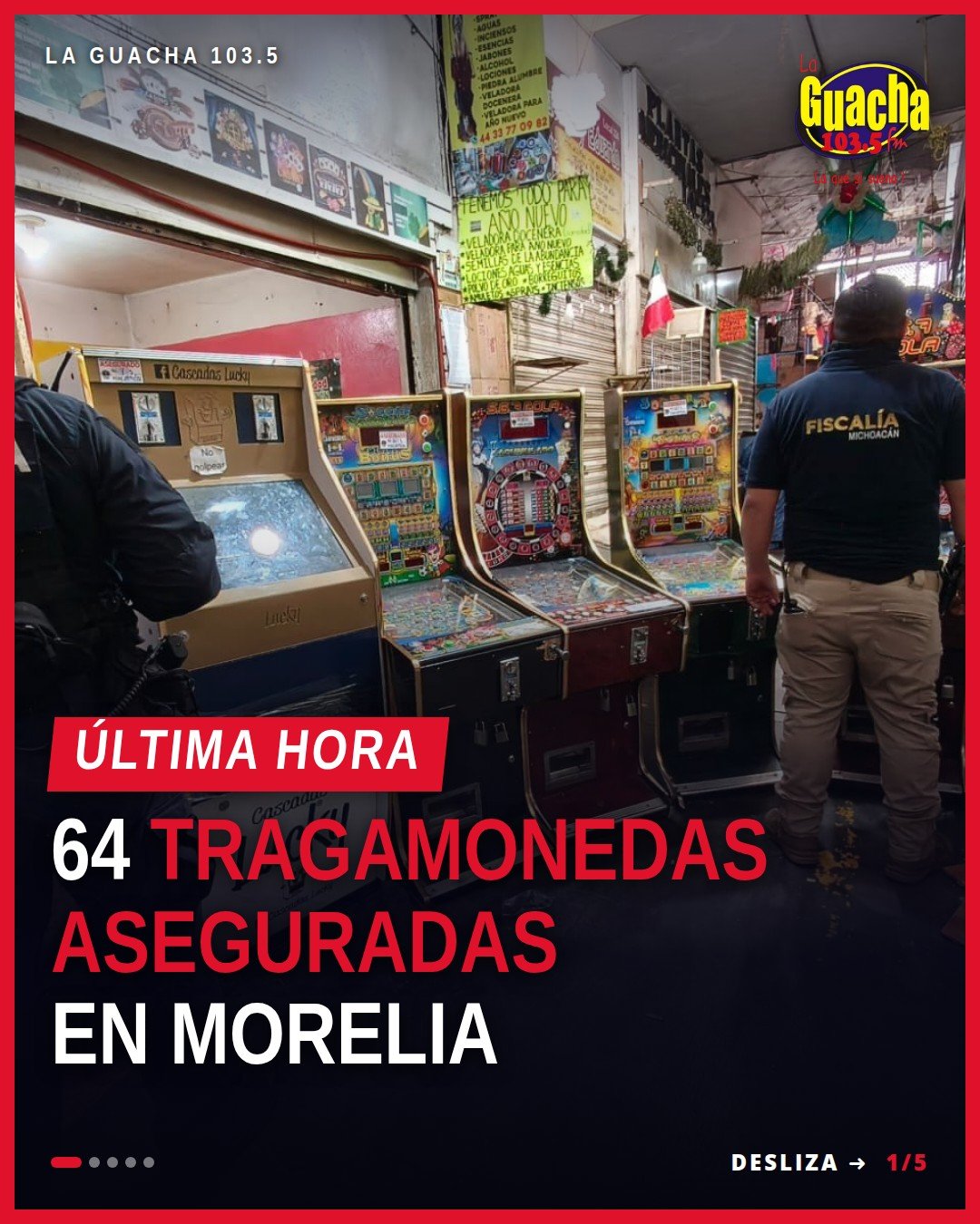 Aseguran máquinas tragamonedas: fotografía ilustrativa de varias máquinas tragamonedas decomisadas en un operativo en
