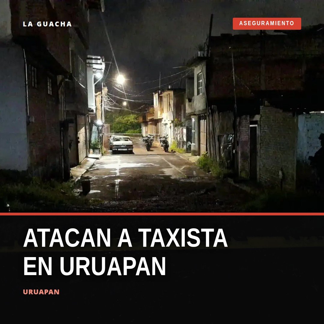 Escena urbana en Uruapan con señalización de la calle Jazmín y fachada de agencia Honda, relacionada con el ataque a taxista