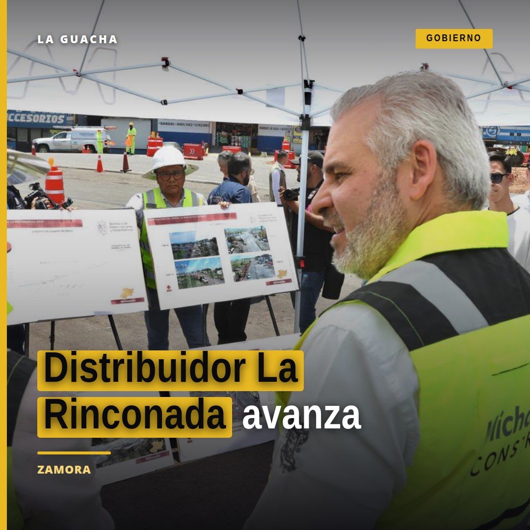 Maquinaria especializada trabajando en la construcción del distribuidor la rinconada en Zamora, Michoacán