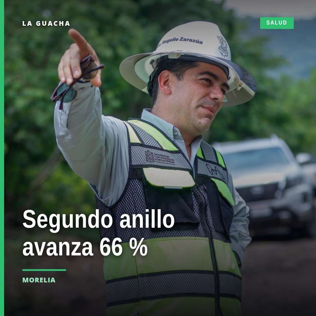 Obra en construcción del segundo anillo periférico entre Charo y Tarímbaro, con maquinaria y estructuras viales visibles