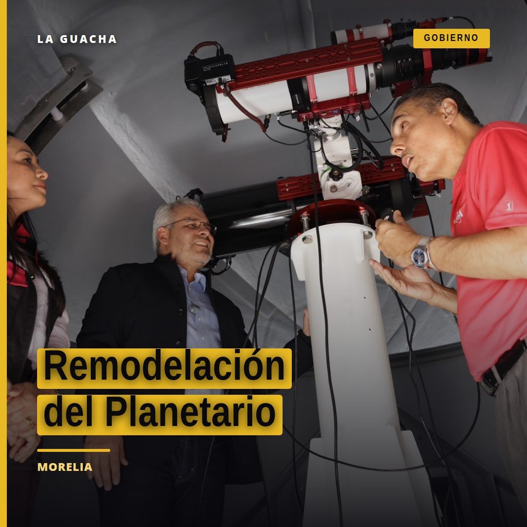 remodelación del planetario con obras en curso, estructura circular y señalética del Planetario de Morelia “Lic. Felipe