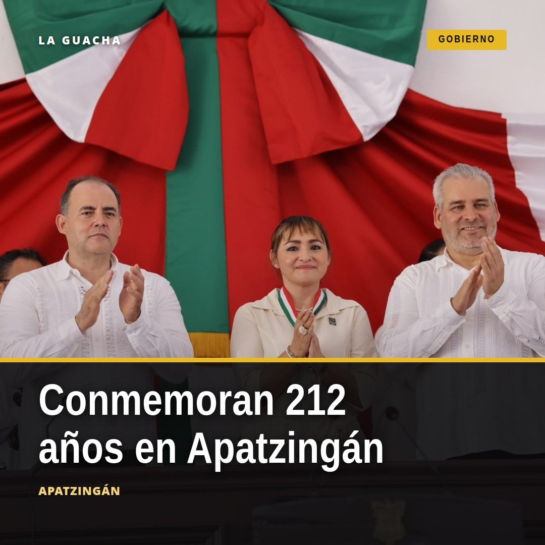 Gobernador Bedolla presidiendo actos del 212 aniversario apatzingán frente al Monumento a los Constituyentes en el Fortín