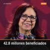Ilustración simbólica de familias diversas recibiendo apoyos económicos y sociales bajo el nombre 'Programas para el