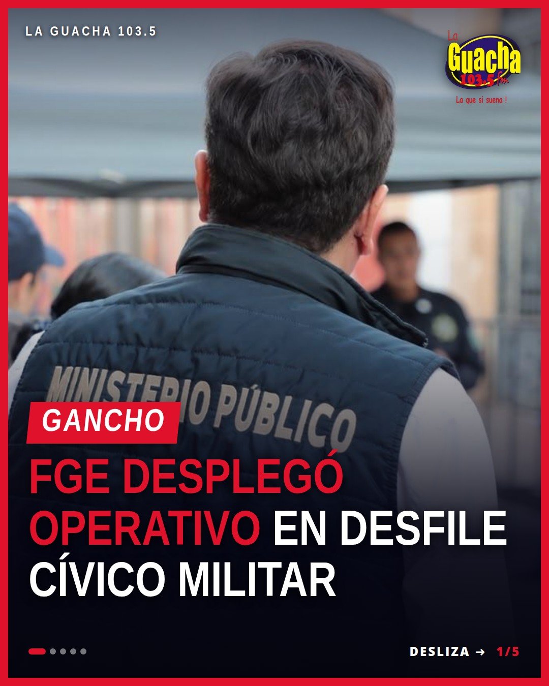 Personal de la Fiscalía General del Estado Michoacán en el Desfile Cívico Militar de Morelia, con uniformes institucionales
