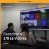 Grupo de 170 personas servidoras públicas participando en una capacitación sobre litigación etapa intermedia y juicio oral