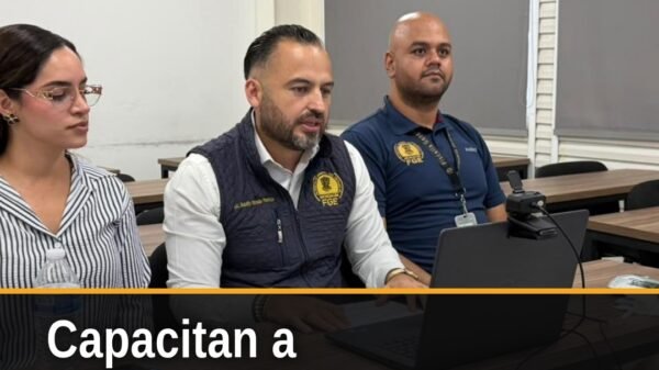 Capacitan servidores públicos: imagen ilustrativa de una sesión virtual de capacitación con participantes en pantallas y