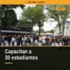 Grupo de 30 estudiantes universitarios escuchando una plática sobre delitos sexuales niñas, niños y adolescentes impartida
